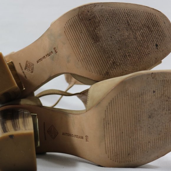 Antonio Melani Tan Suede Tortoise Heels Dress Shoes – Size 8 - Picture 5 of 6